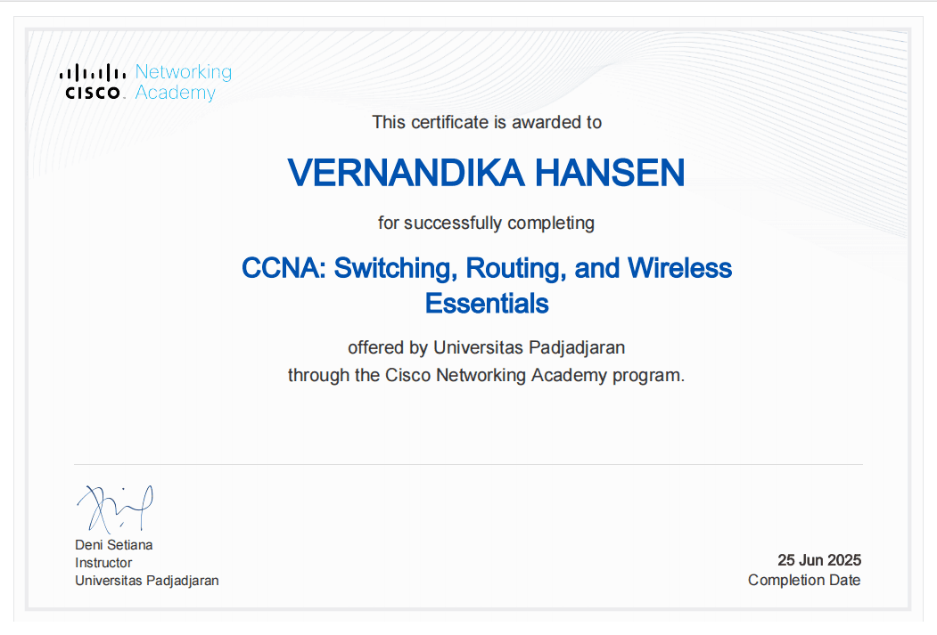CCNA: Switching, Routing, and Wireless Essentials (SRWE)