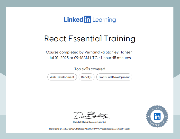 React Essential Training (LinkedIn Learning)